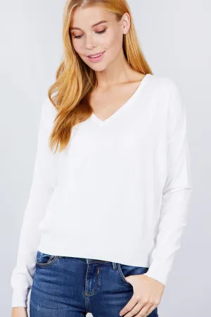 V-neck Back Cross Sweater