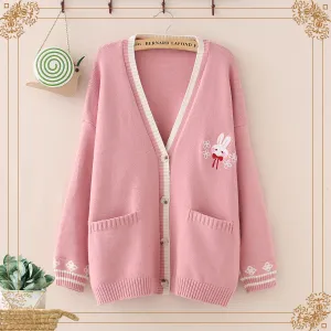 V-neck cardigan sweater   KF90647