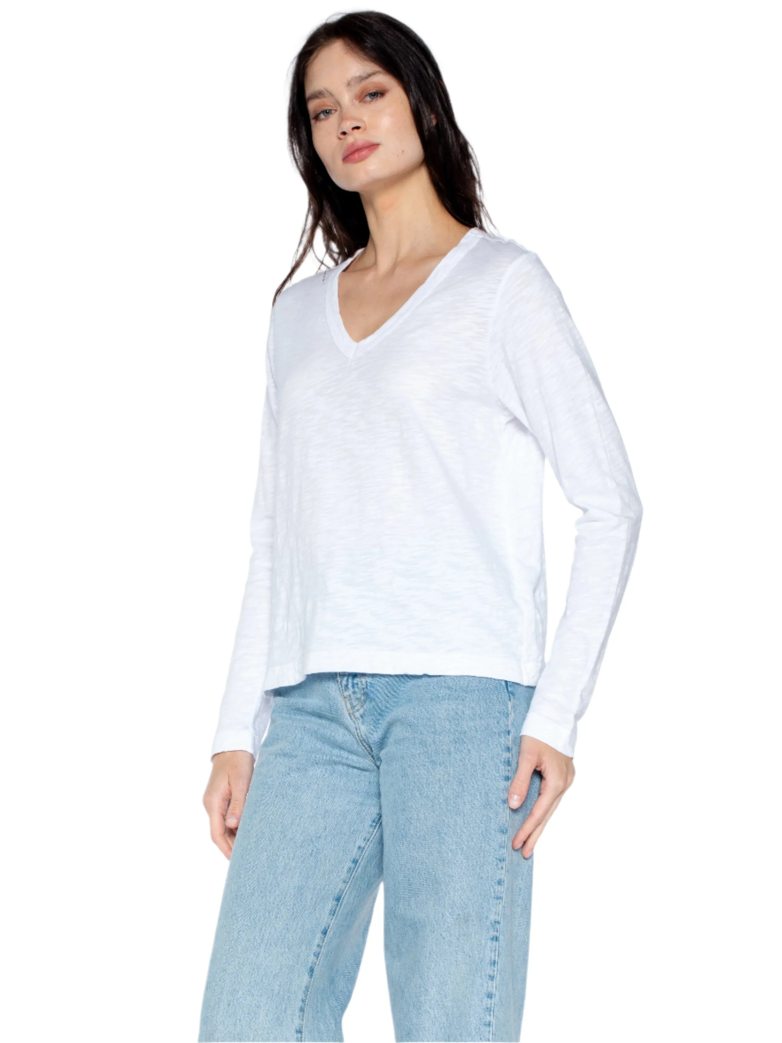 V-Neck L/S Baby Baby Fit Tee