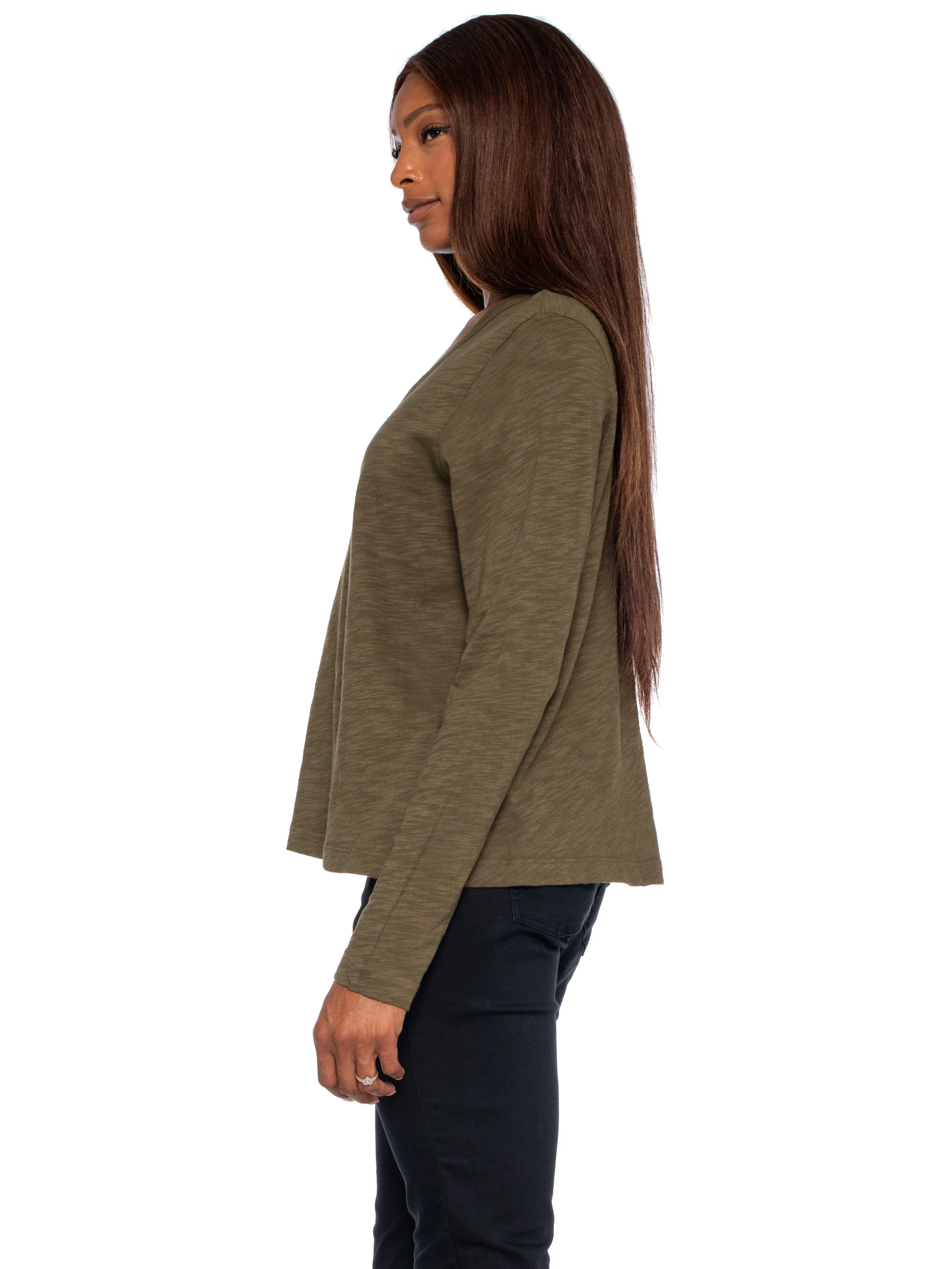 V-Neck L/S Baby Baby Fit Tee