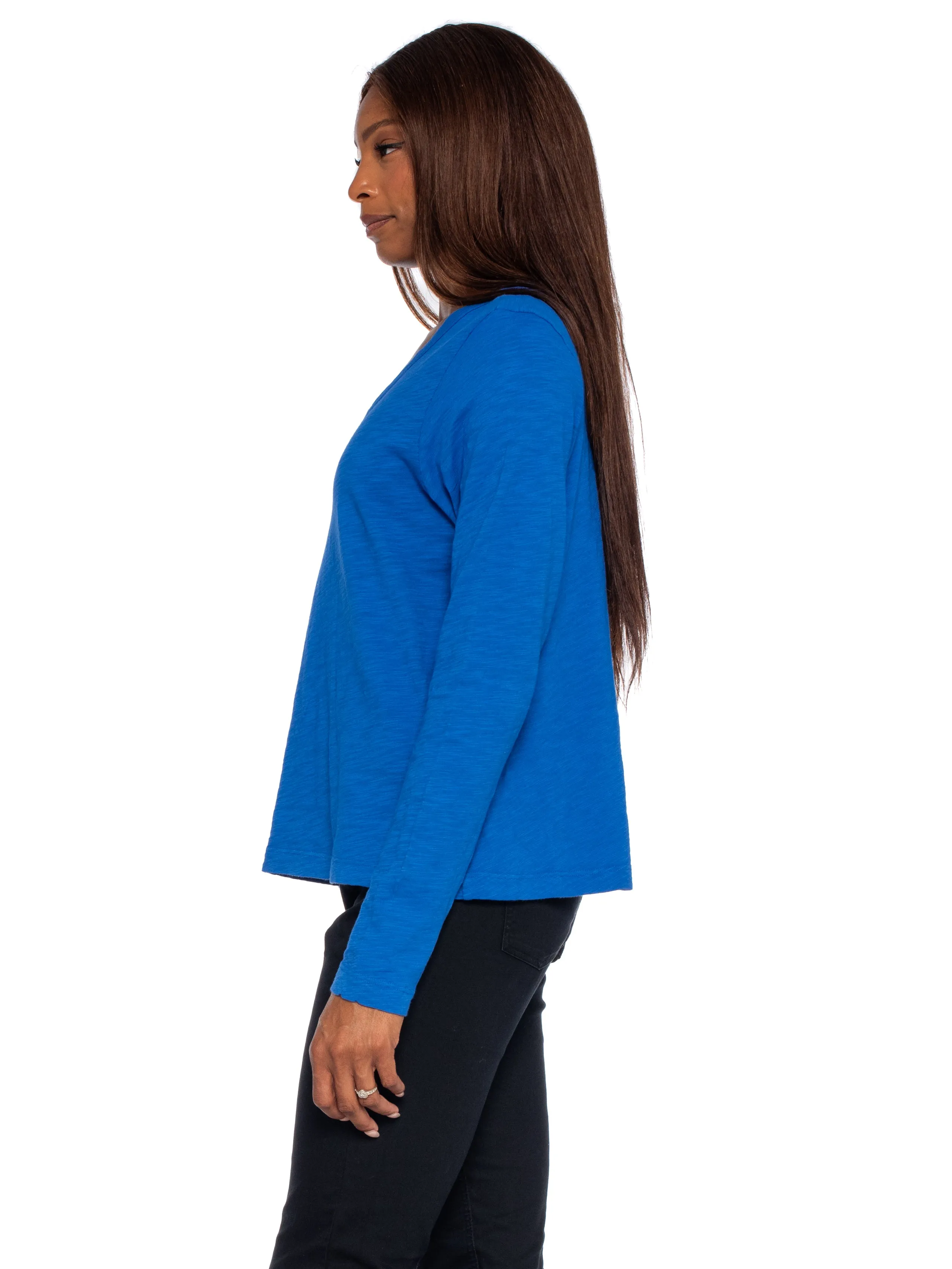V-Neck L/S Baby Baby Fit Tee