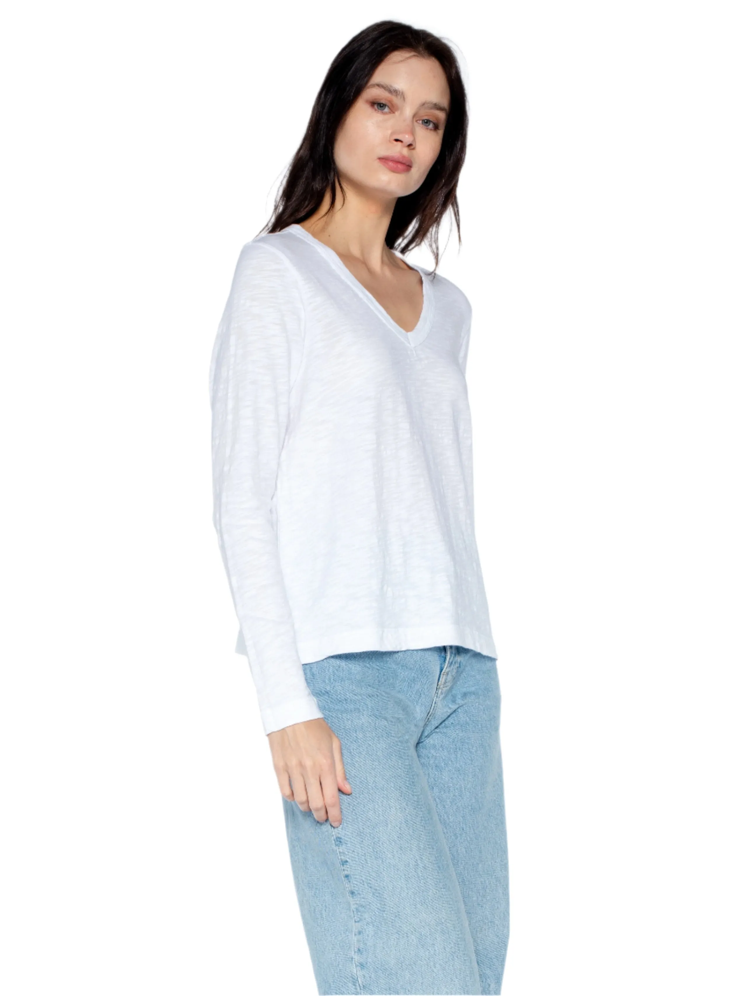V-Neck L/S Baby Baby Fit Tee