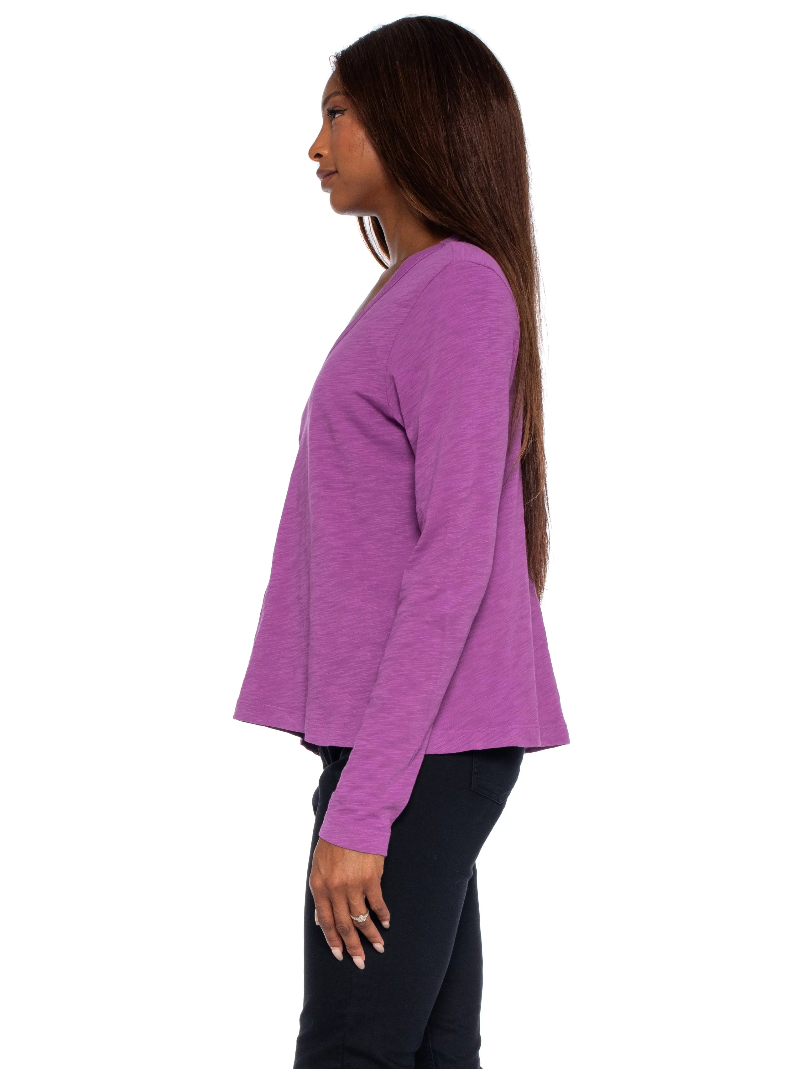V-Neck L/S Baby Baby Fit Tee