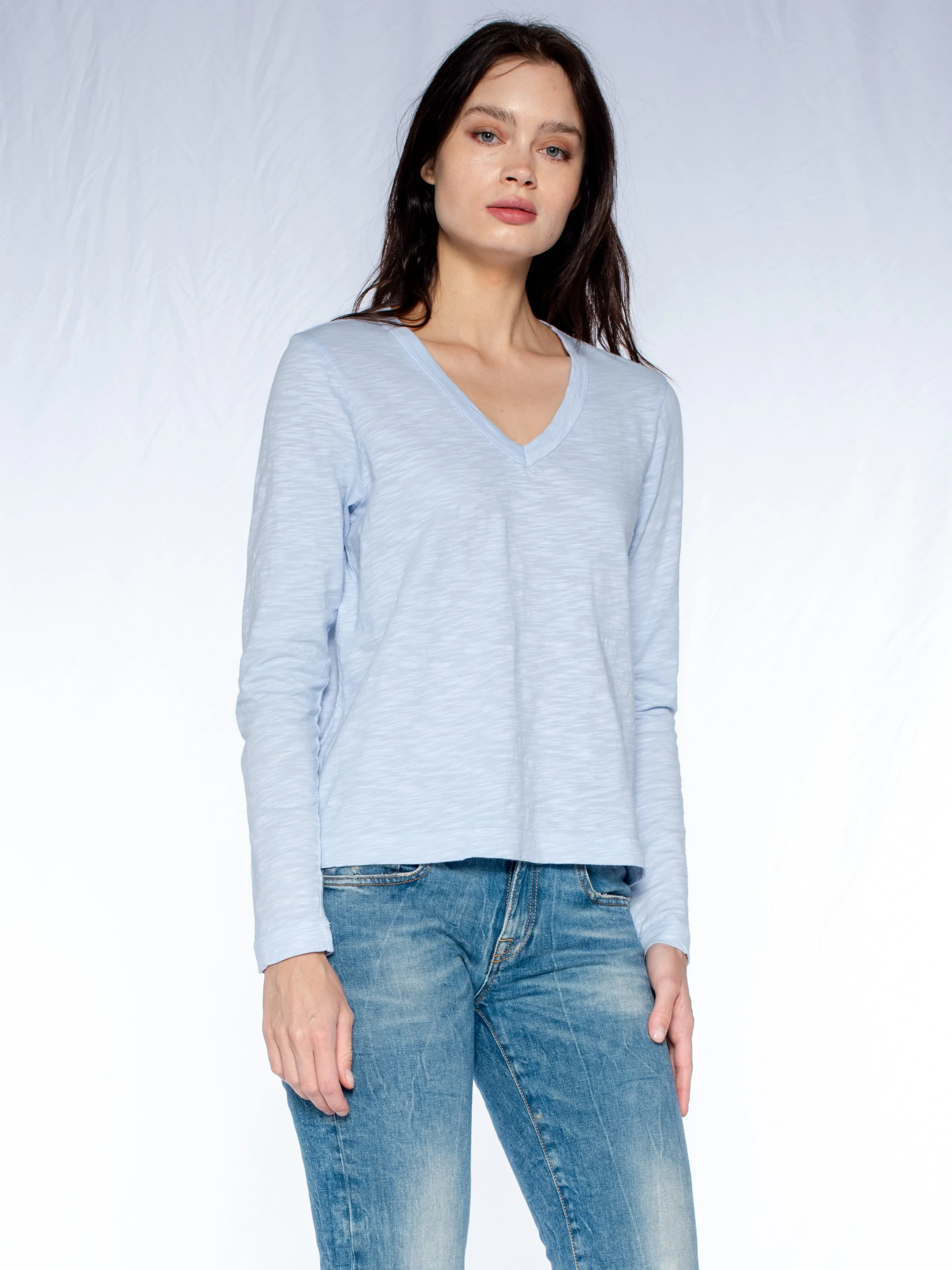 V-Neck L/S Baby Baby Fit Tee