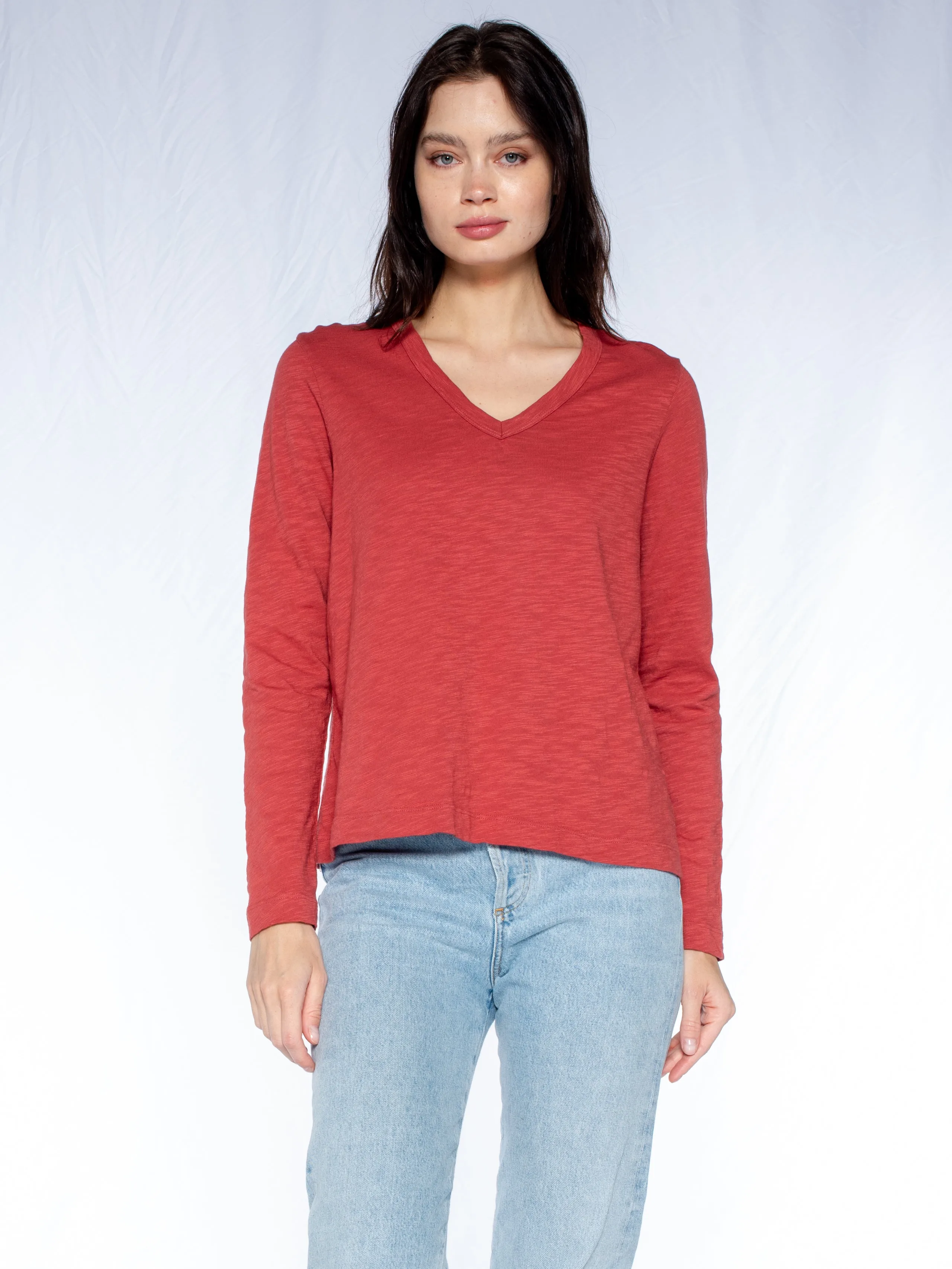 V-Neck L/S Baby Baby Fit Tee