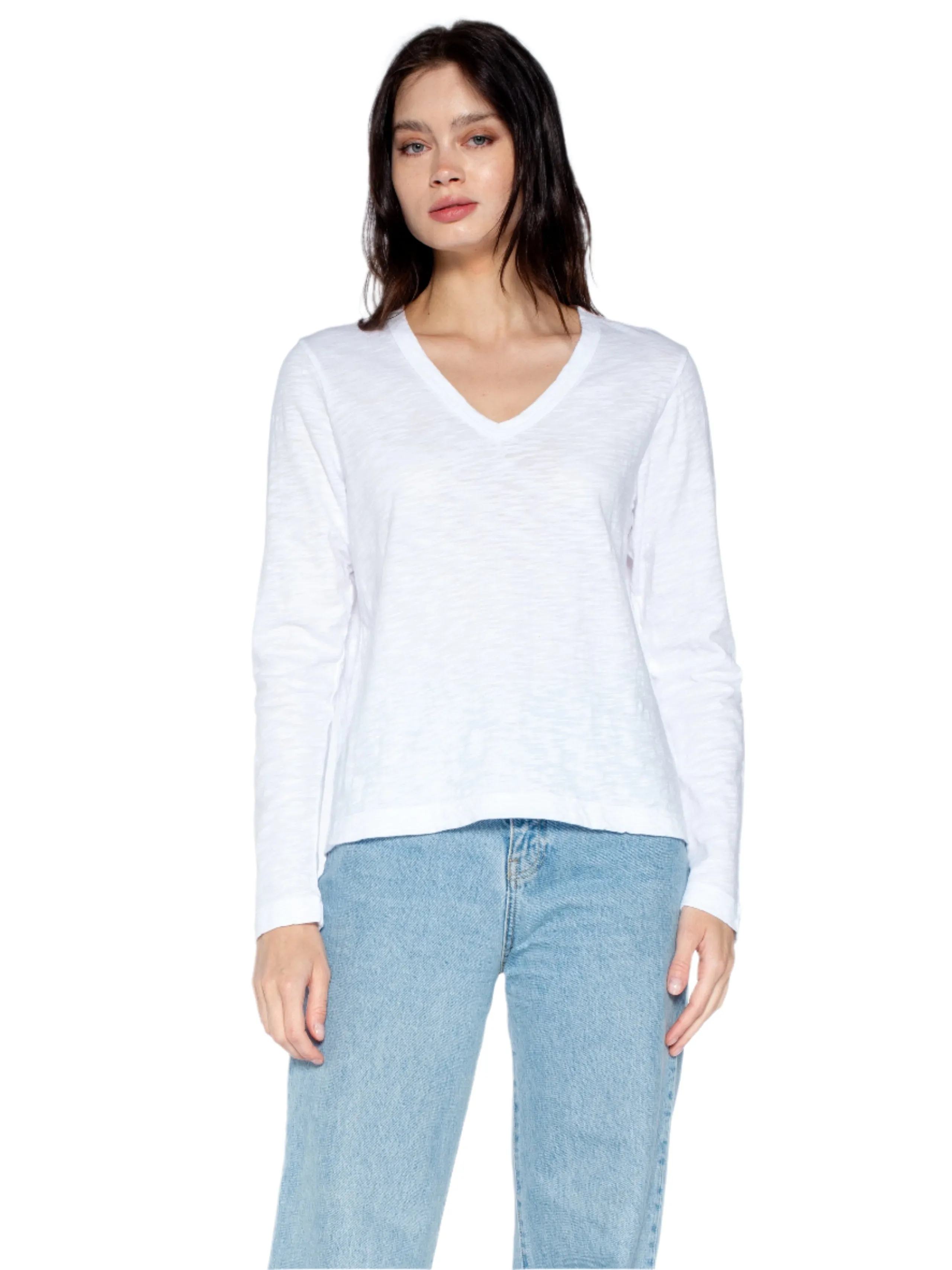 V-Neck L/S Baby Baby Fit Tee