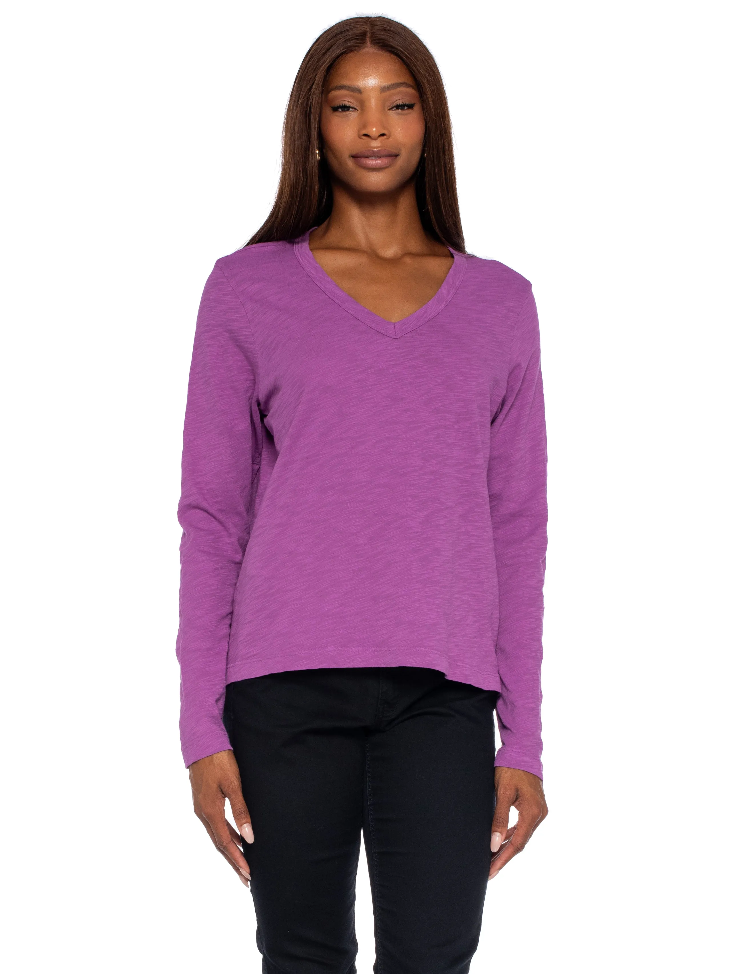 V-Neck L/S Baby Baby Fit Tee