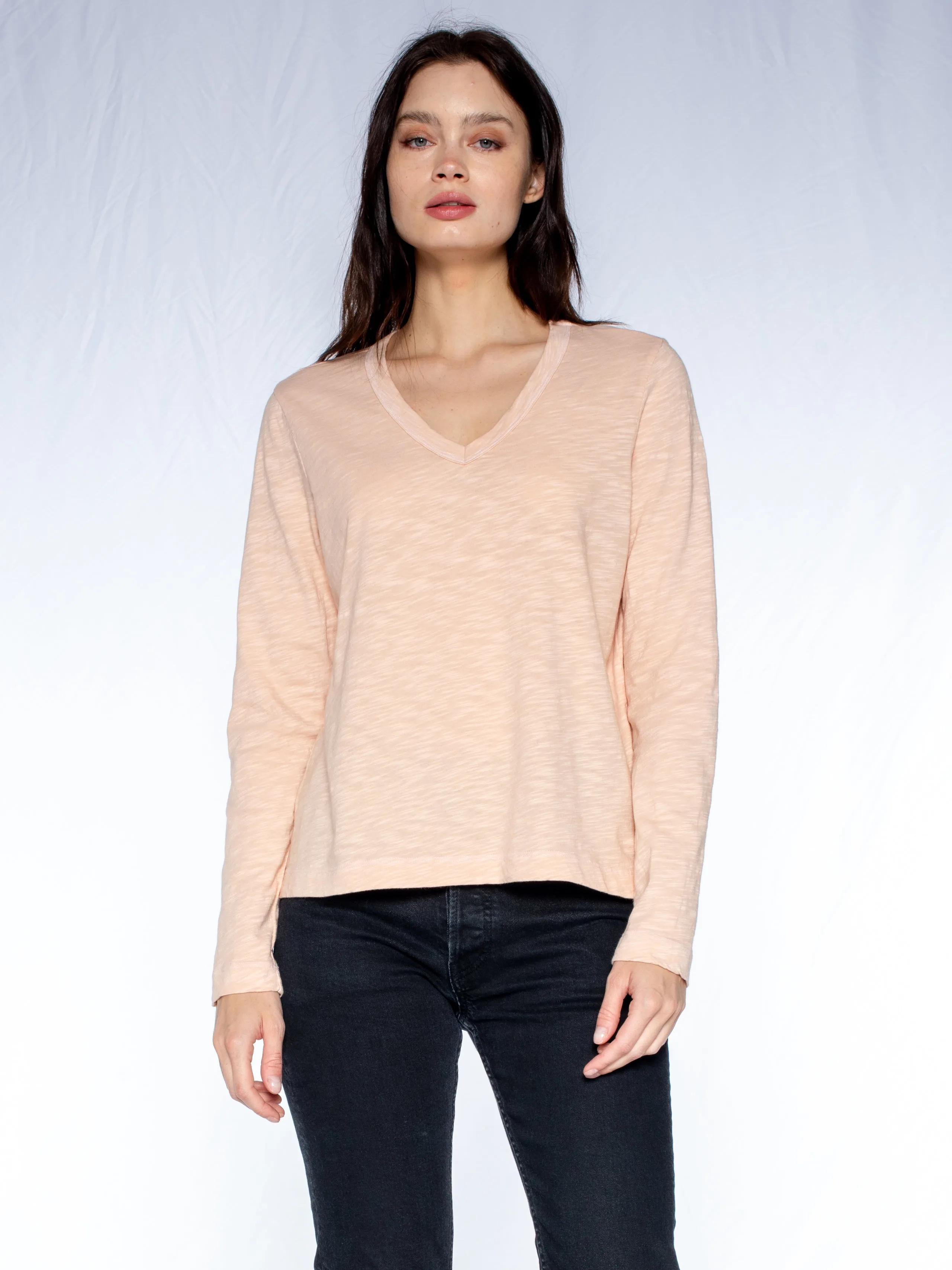 V-Neck L/S Baby Baby Fit Tee