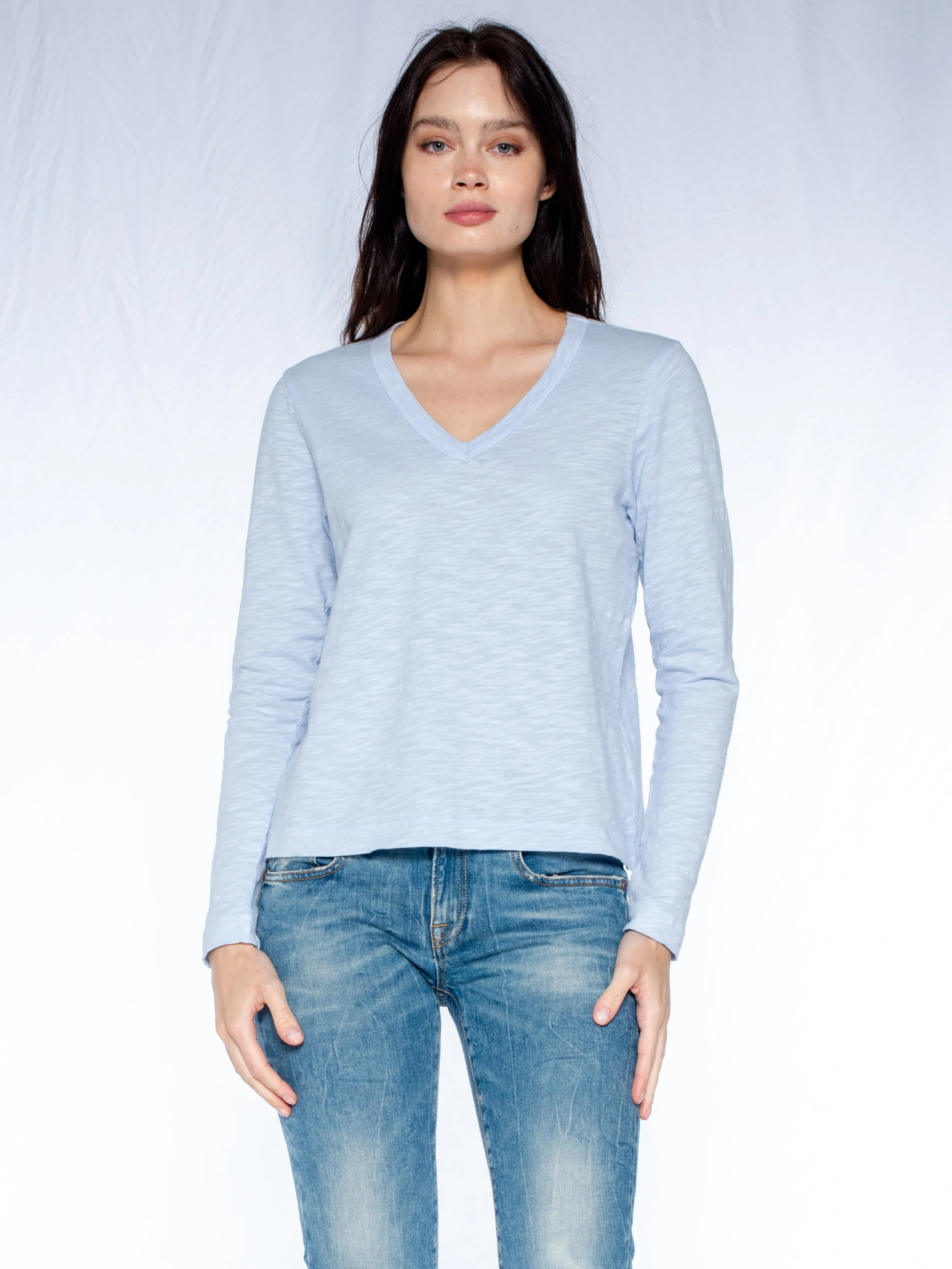 V-Neck L/S Baby Baby Fit Tee
