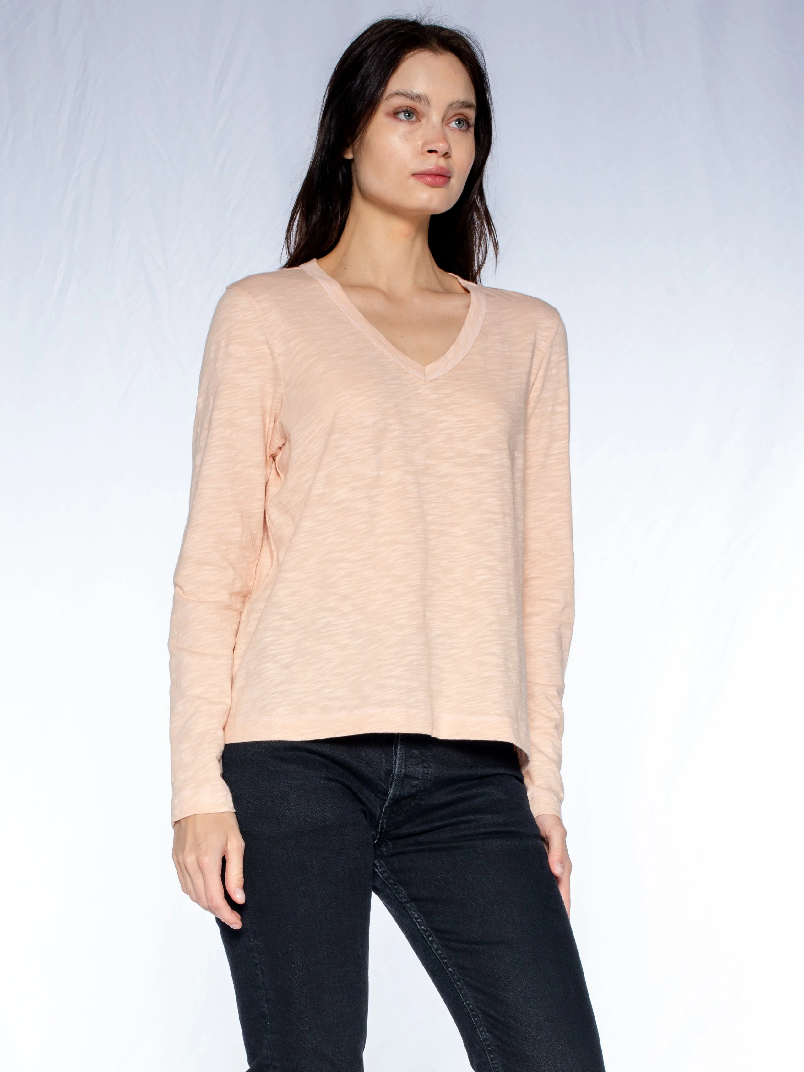 V-Neck L/S Baby Baby Fit Tee