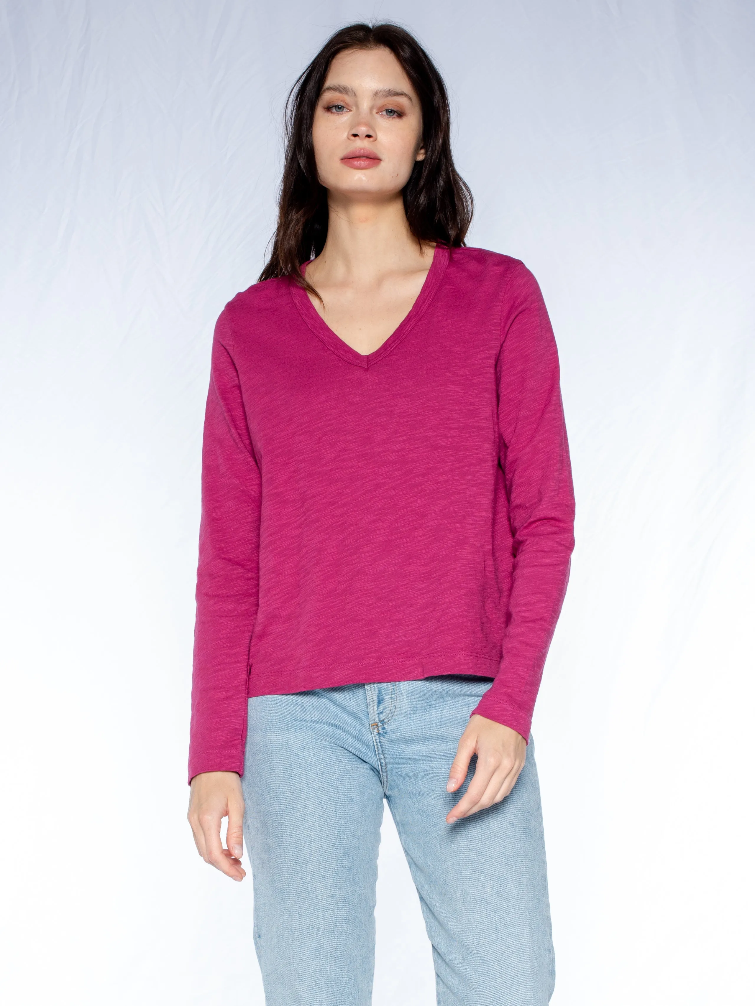 V-Neck L/S Baby Baby Fit Tee