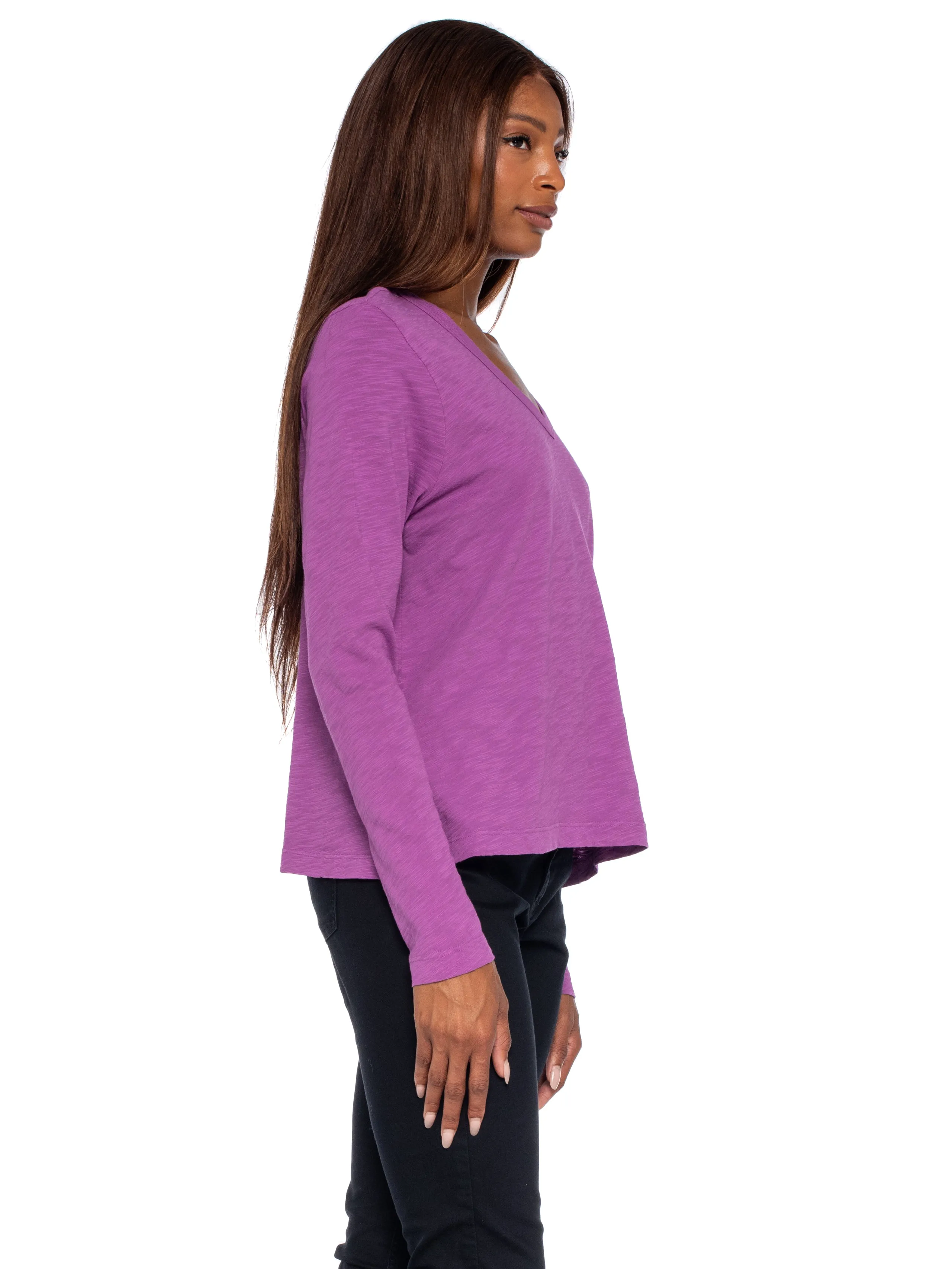 V-Neck L/S Baby Baby Fit Tee