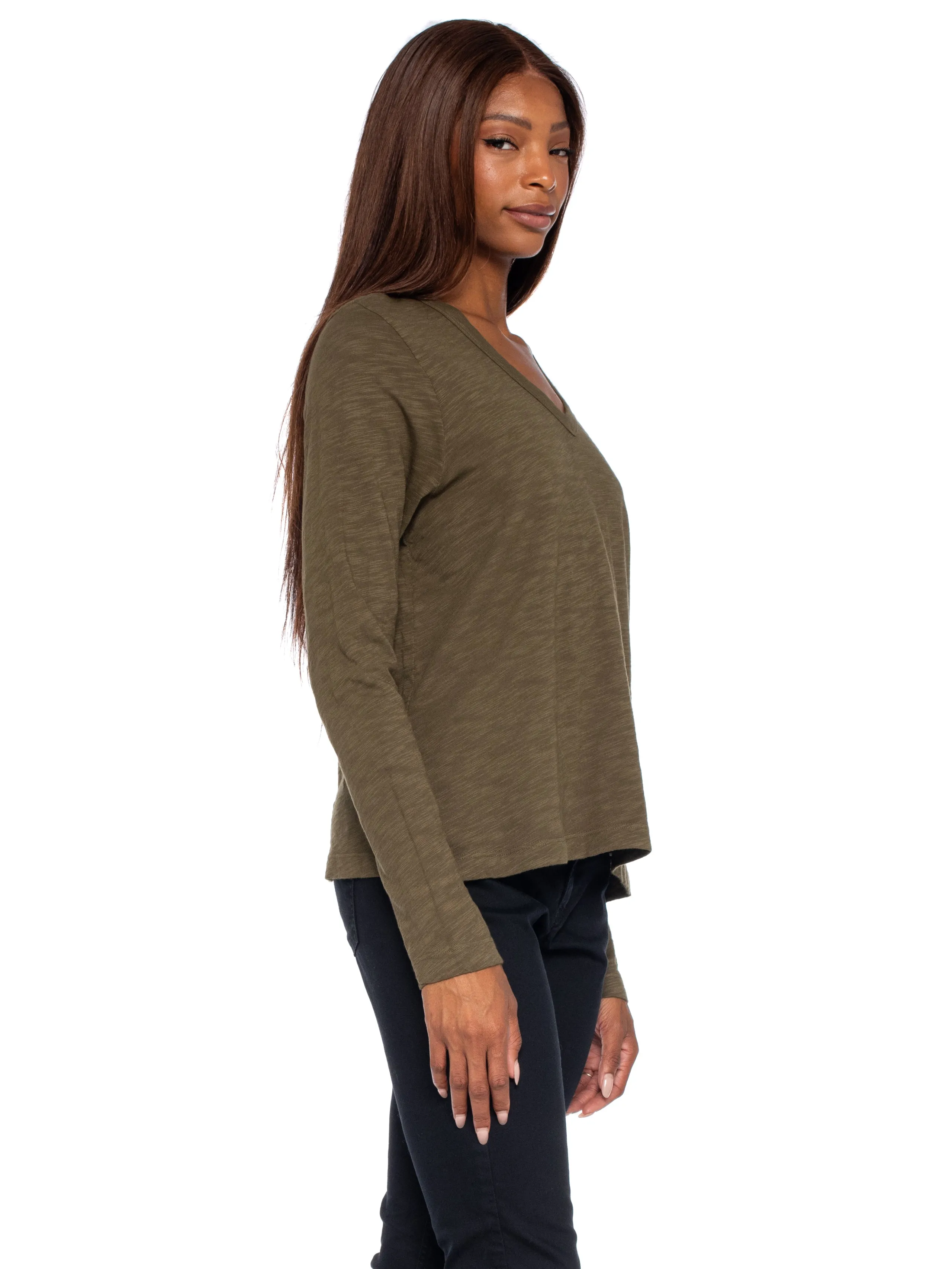V-Neck L/S Baby Baby Fit Tee