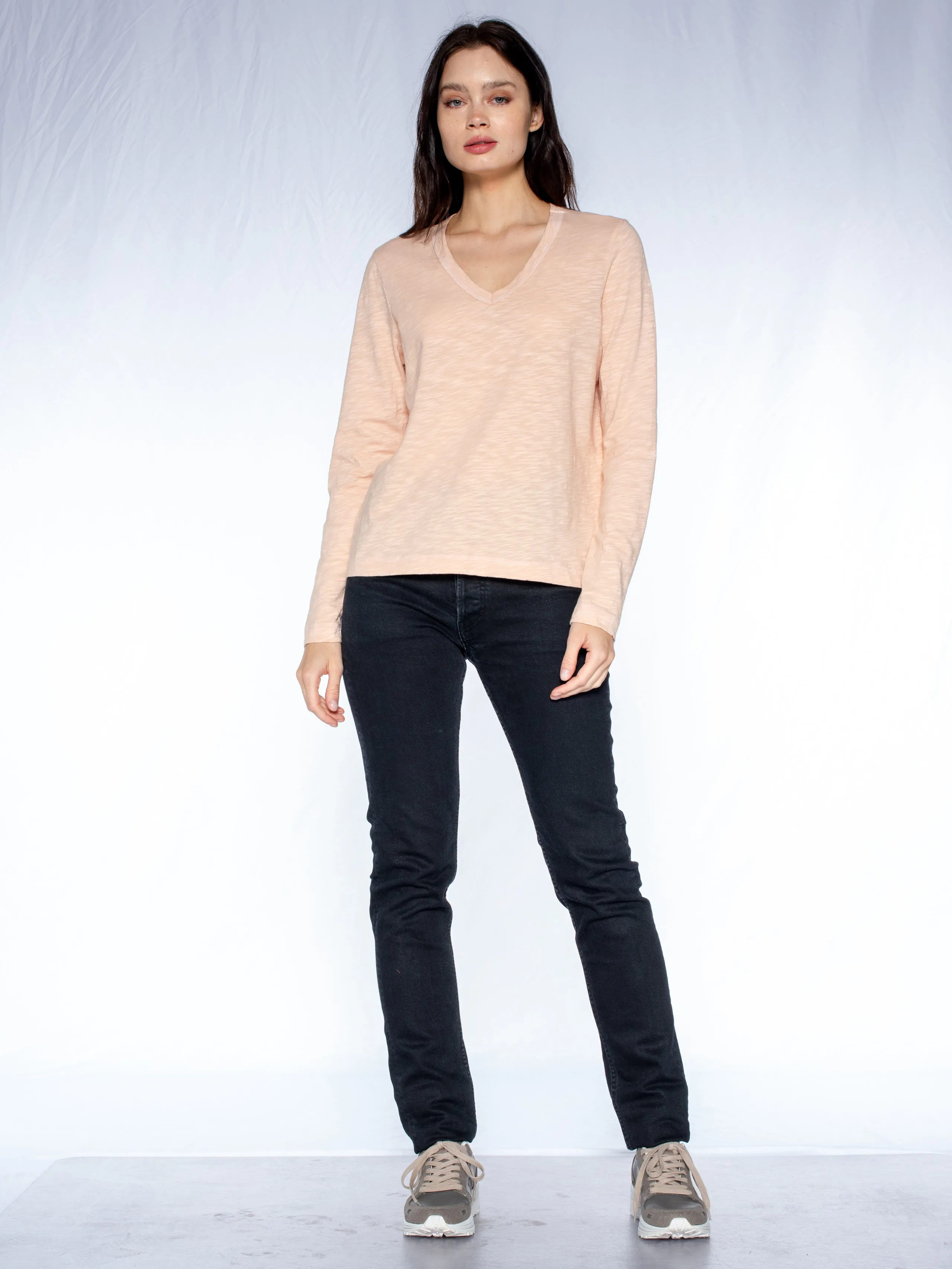 V-Neck L/S Baby Baby Fit Tee