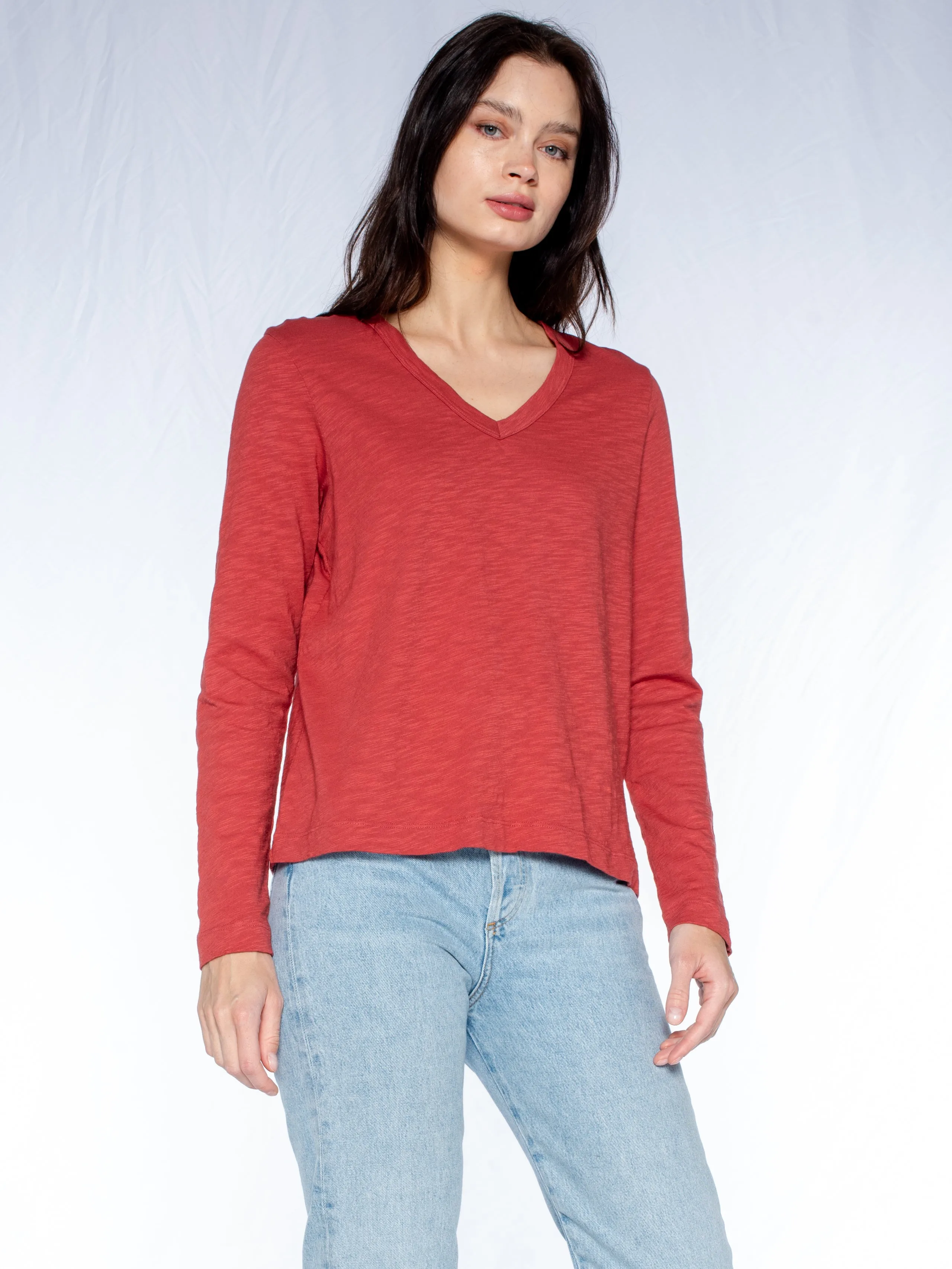 V-Neck L/S Baby Baby Fit Tee