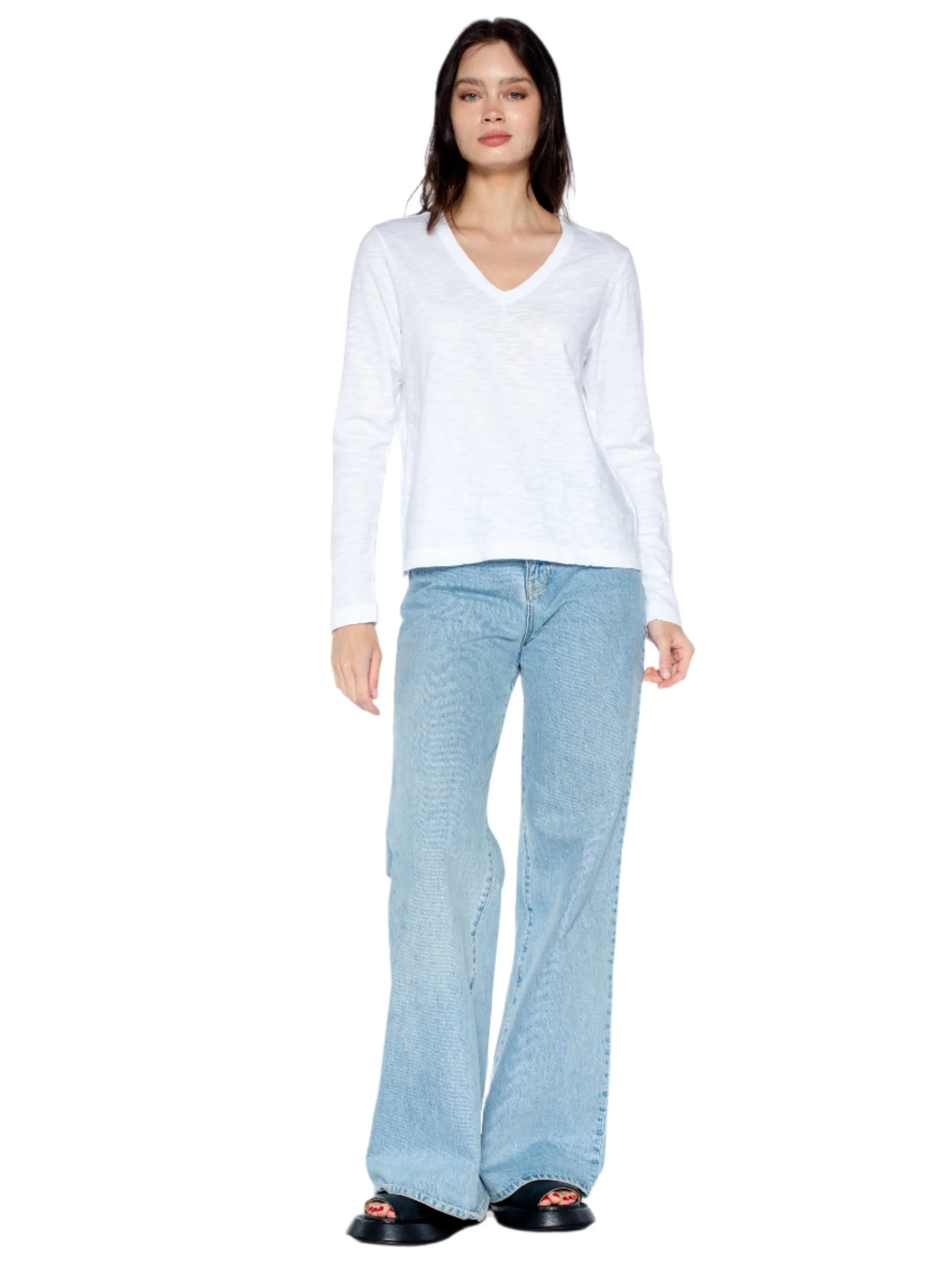 V-Neck L/S Baby Baby Fit Tee