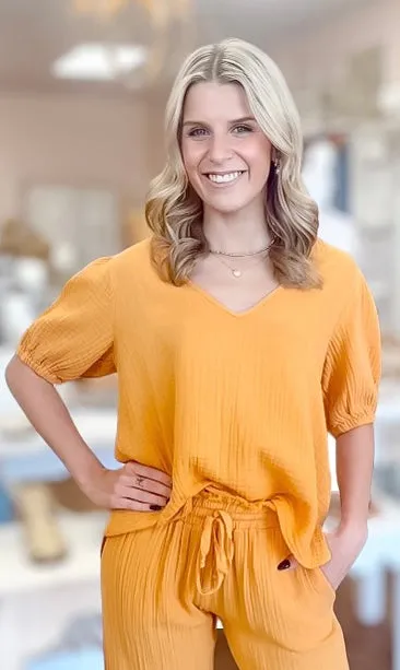 V-Neck Puff Sleeve Top Final Sale