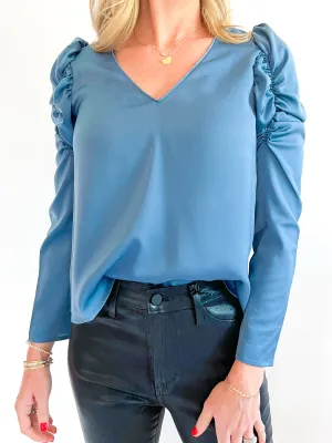 V Neck Satin Bella Top