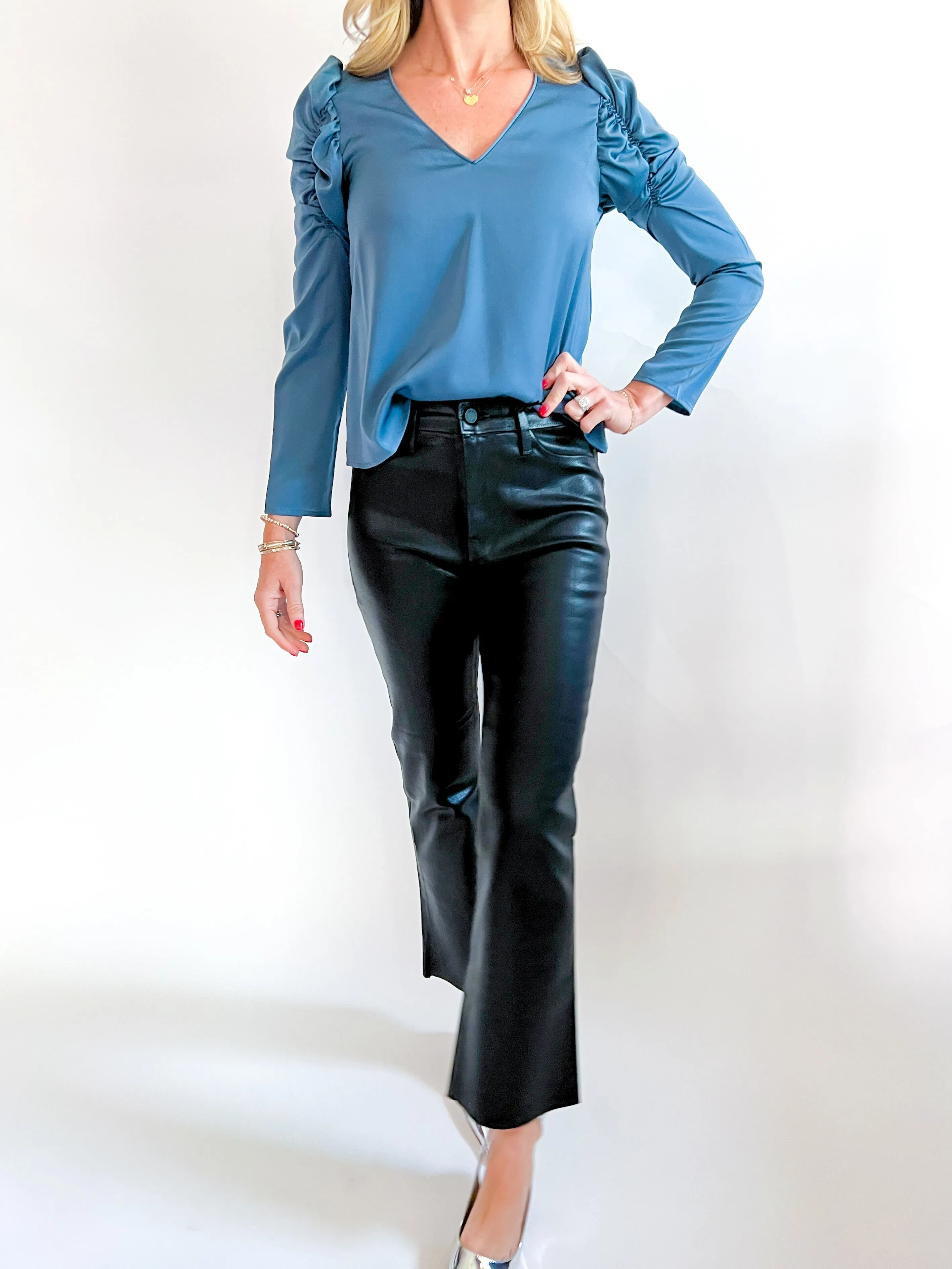 V Neck Satin Bella Top