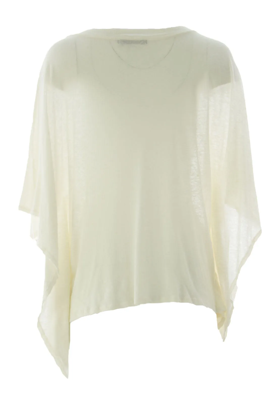 VELVET by Graham & Spencer Womens White Knit Beaded V-Neck Poncho Top S $149 NEW