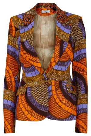 Vivienne African print blazer-Spherical