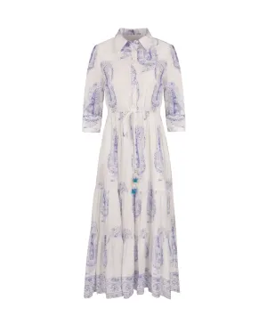 Waisted Printed Maxi Dress
