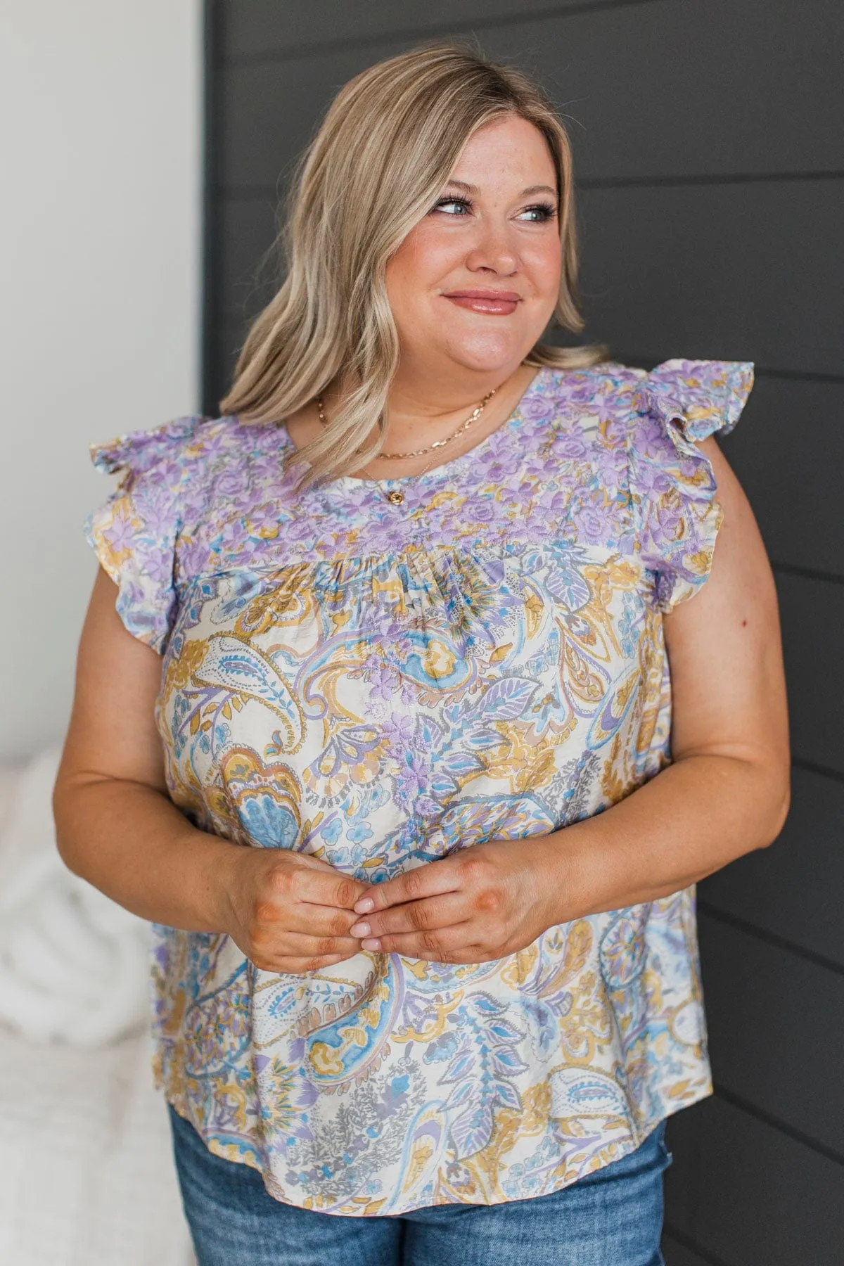 Waking Memories Floral Blouse- Lavender