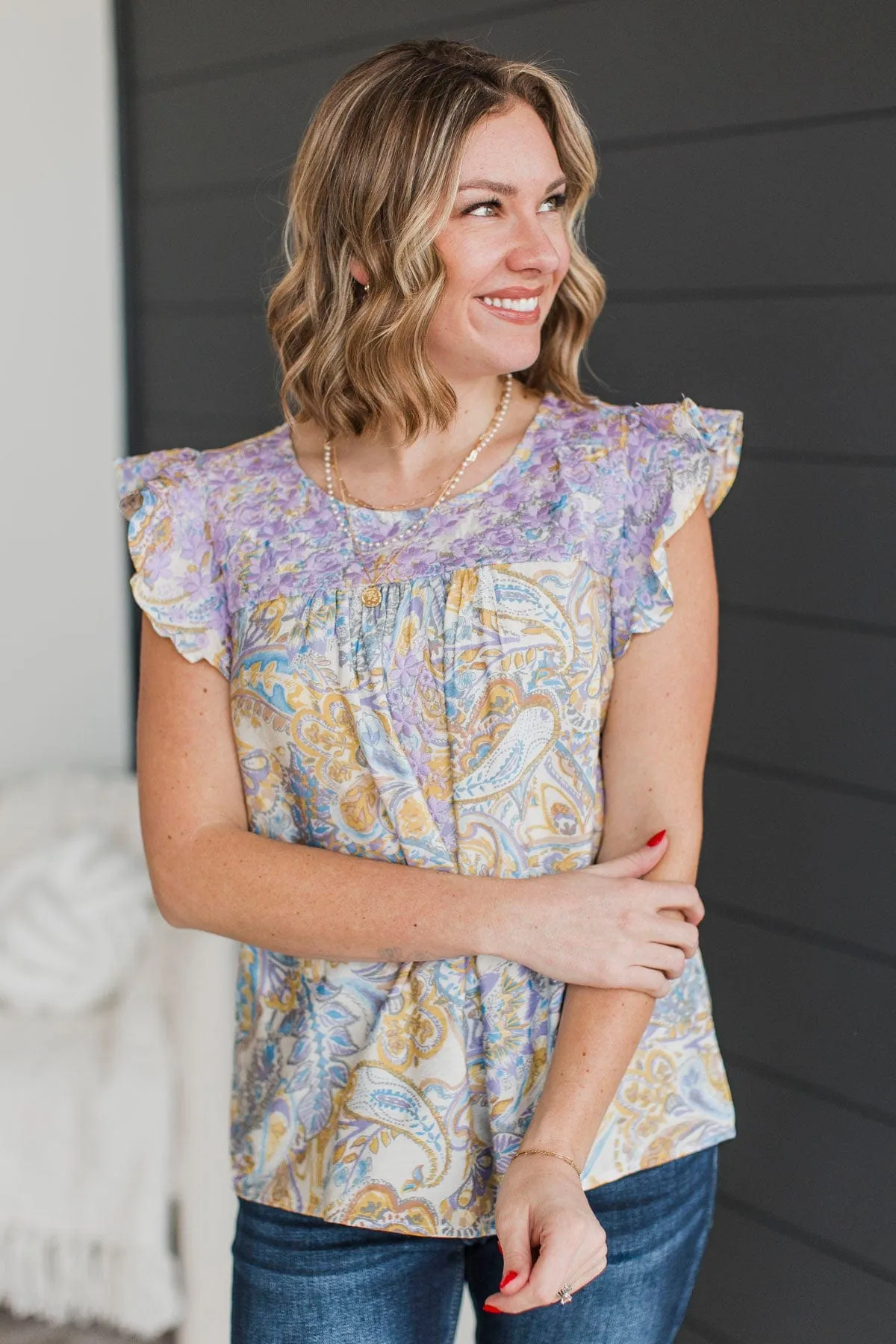 Waking Memories Floral Blouse- Lavender