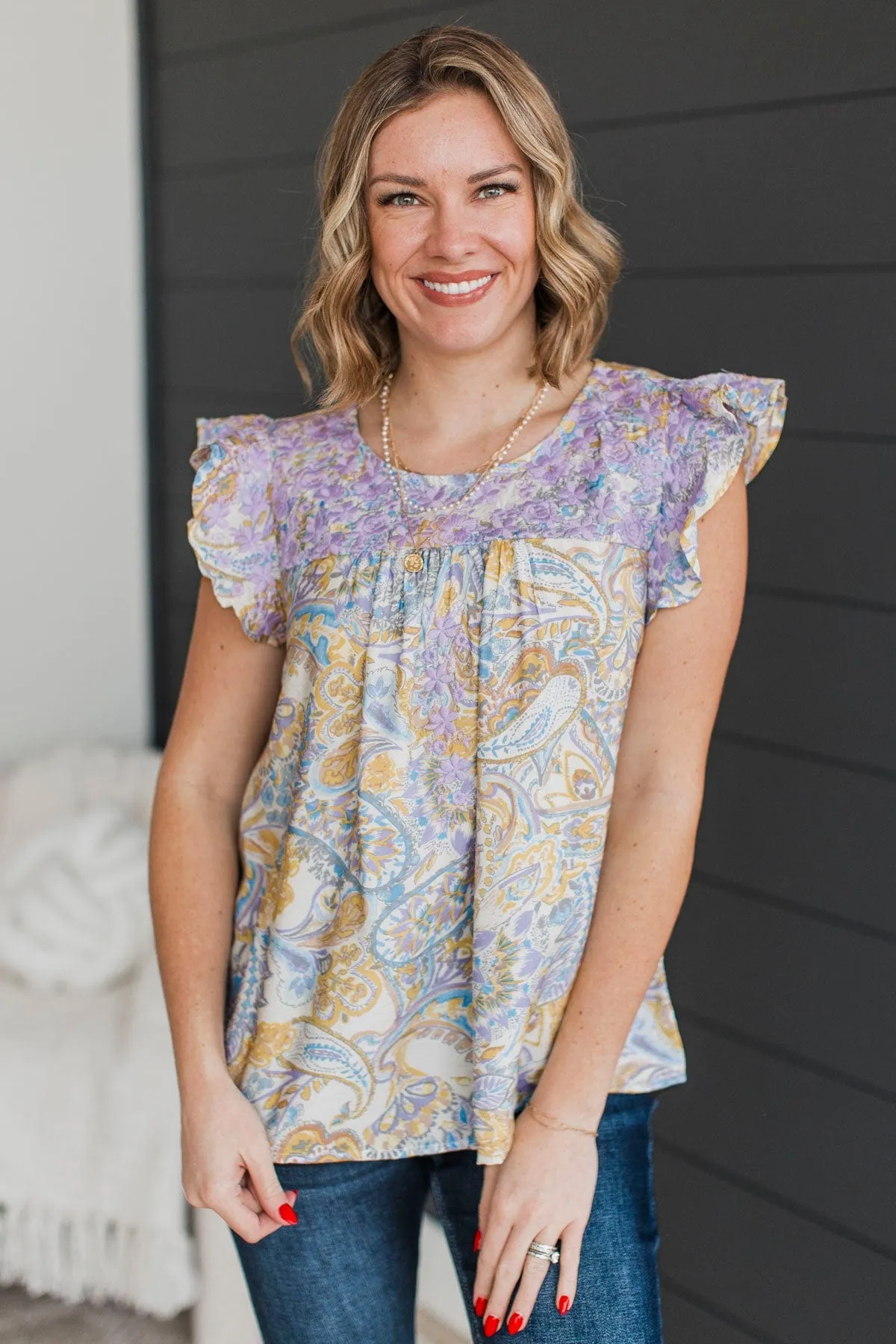 Waking Memories Floral Blouse- Lavender