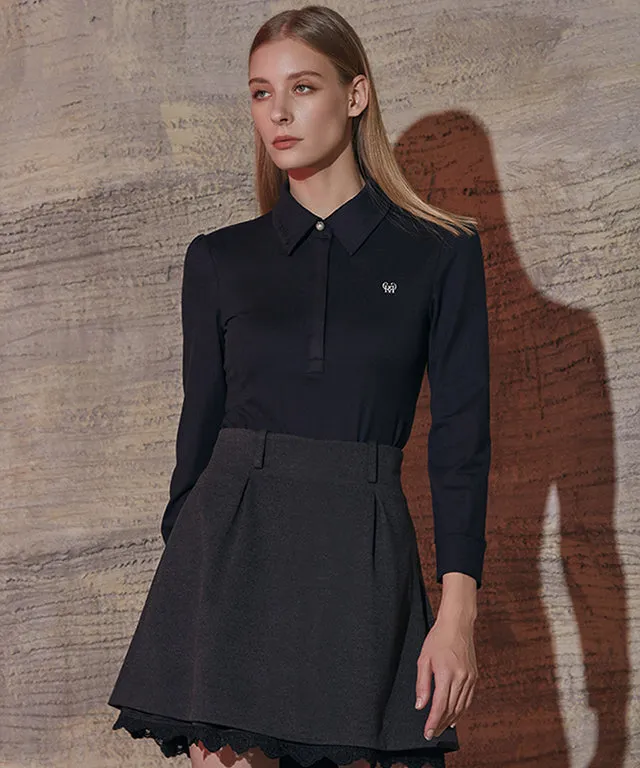 [Warehouse Sale] MYCL Layered Flare Skirt - Dark Gray