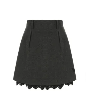 [Warehouse Sale] MYCL Layered Flare Skirt - Dark Gray