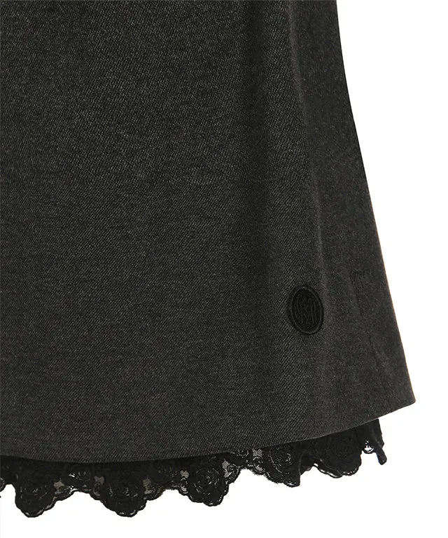 [Warehouse Sale] MYCL Layered Flare Skirt - Dark Gray