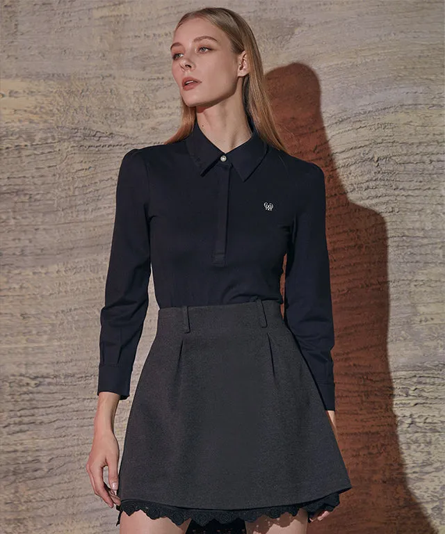 [Warehouse Sale] MYCL Layered Flare Skirt - Dark Gray