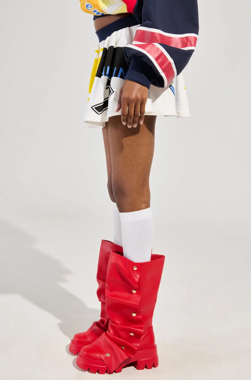 WE ARE INFINITE PLEATED MINI SKIRT