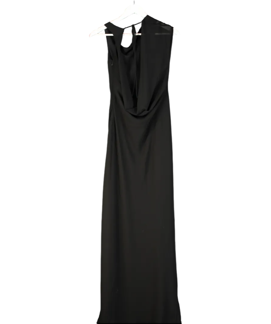 White Fox Black Cowl Neck Drape Back Maxi Dess UK L