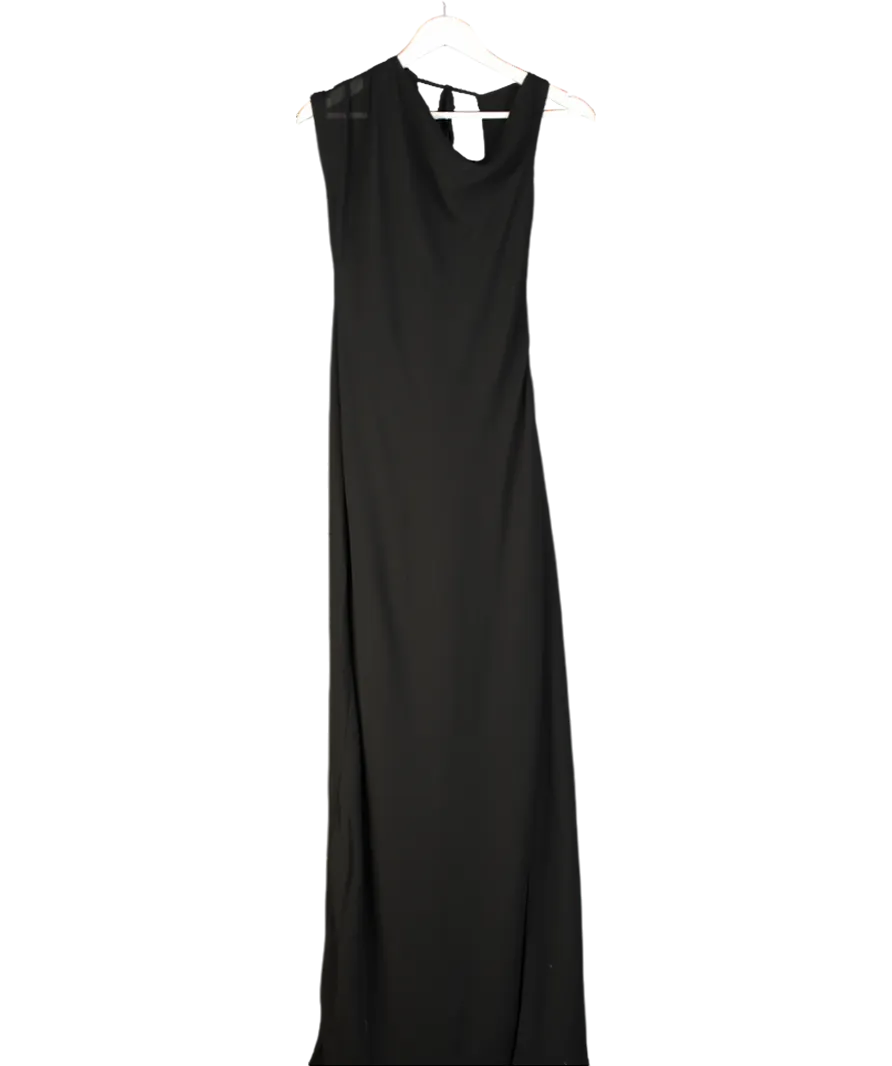 White Fox Black Cowl Neck Drape Back Maxi Dess UK L