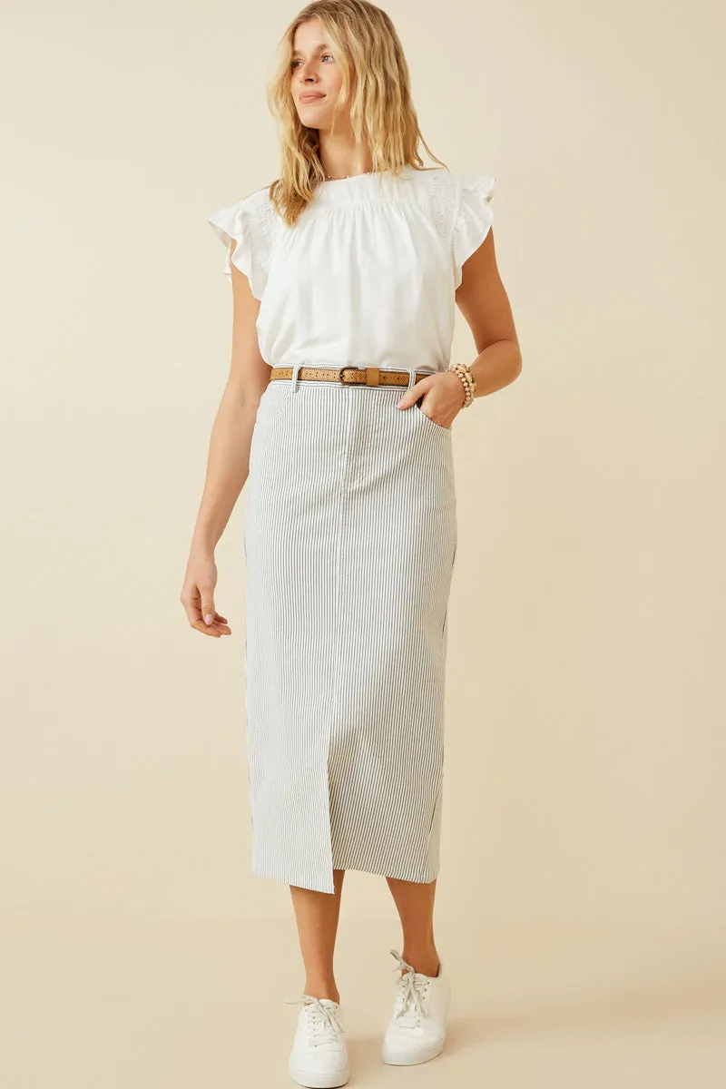 Womens Smocked Detail Ruffle Shoulder Top
