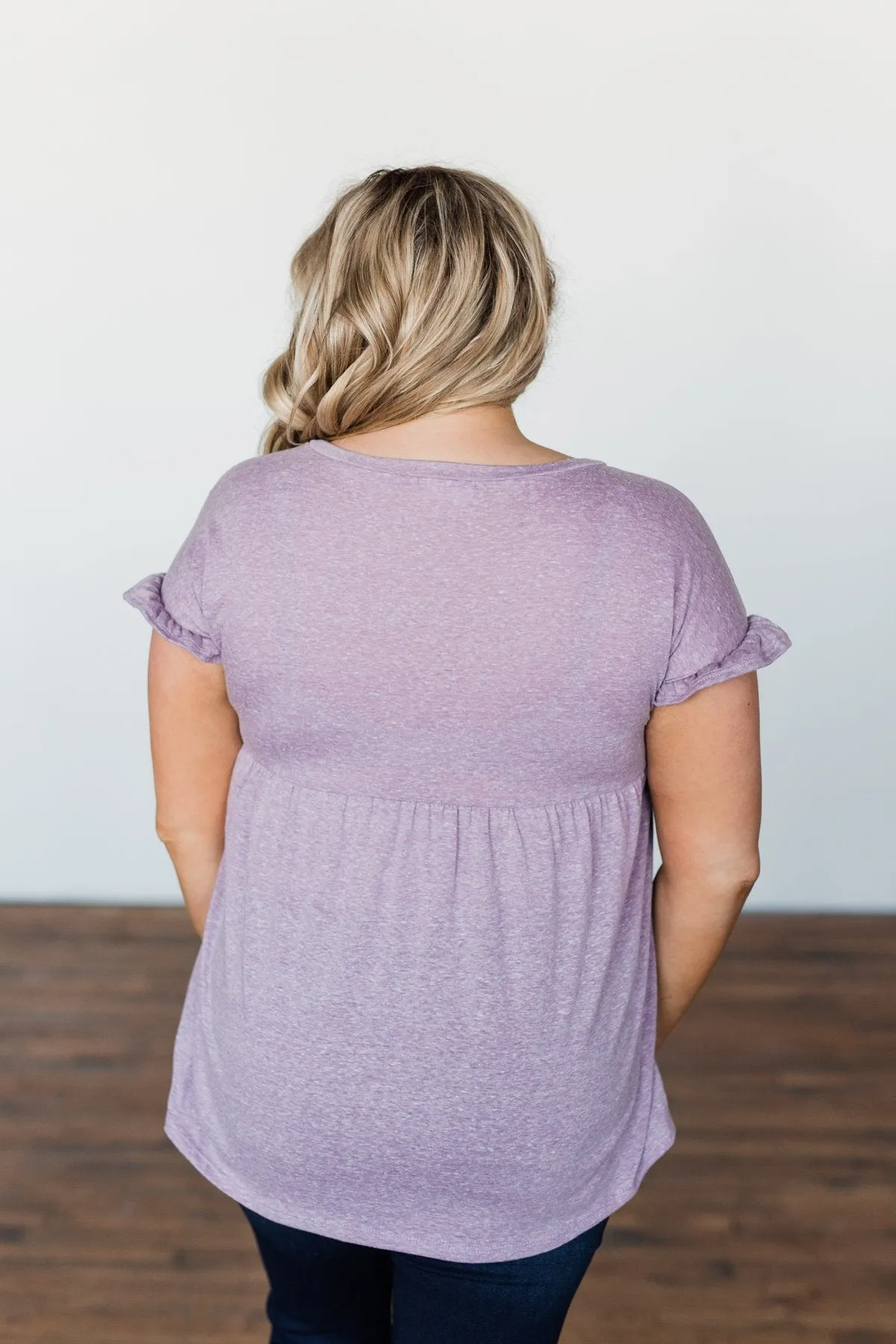 Write This Down Babydoll Top- Heathered Lilac