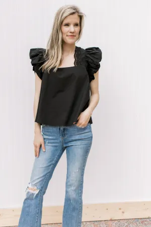 XZ Black Lace Accent Top