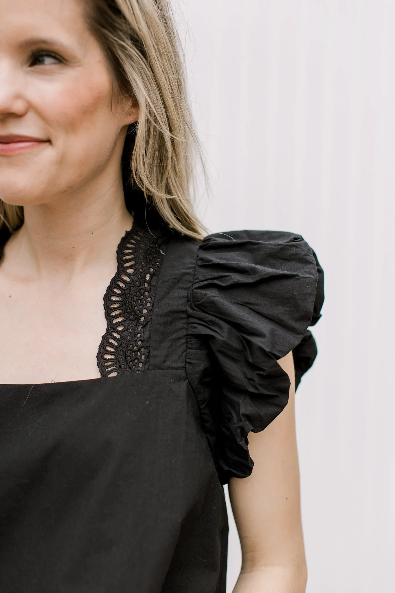 XZ Black Lace Accent Top