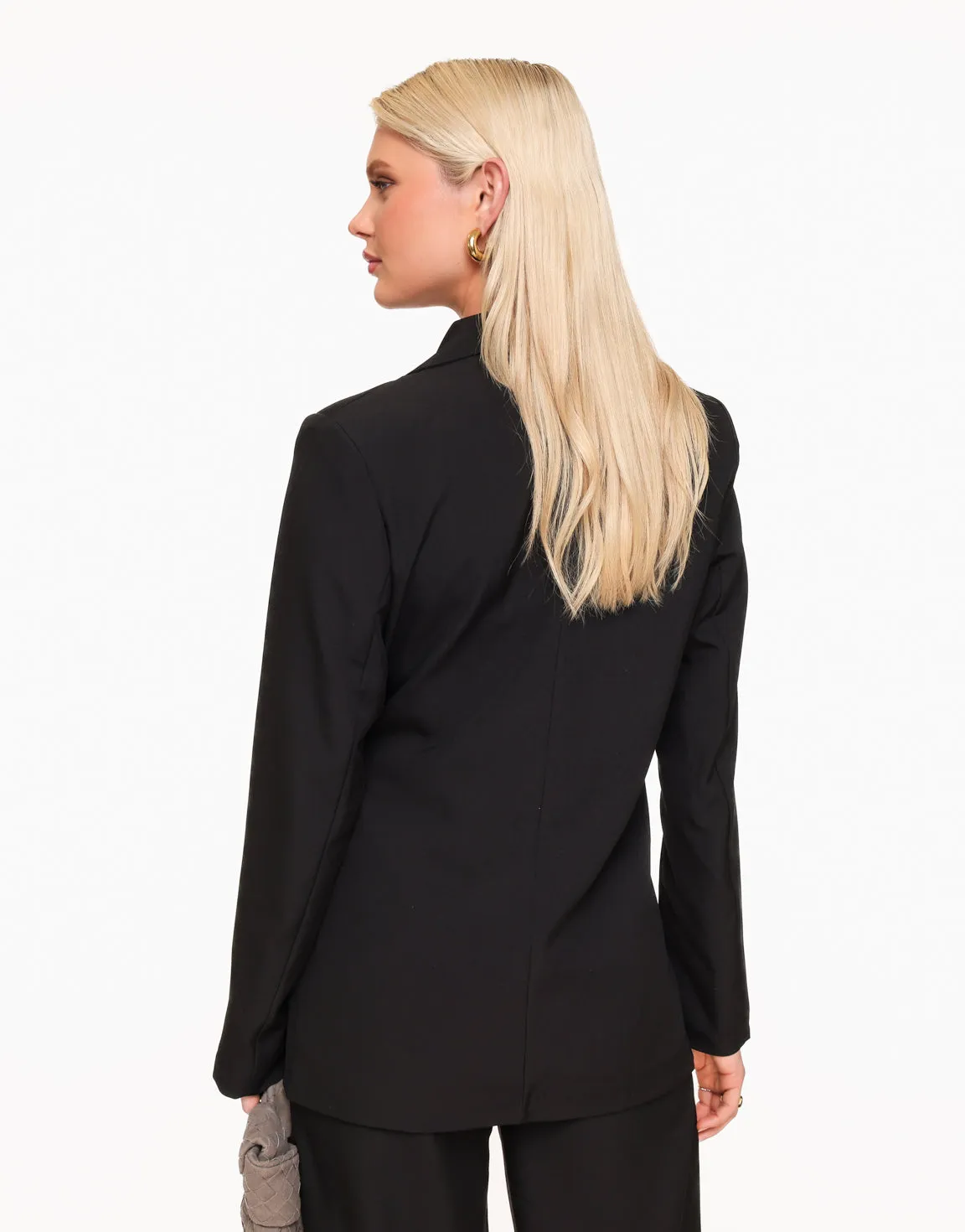 Zwarte Moderne Wikkel - Blazer