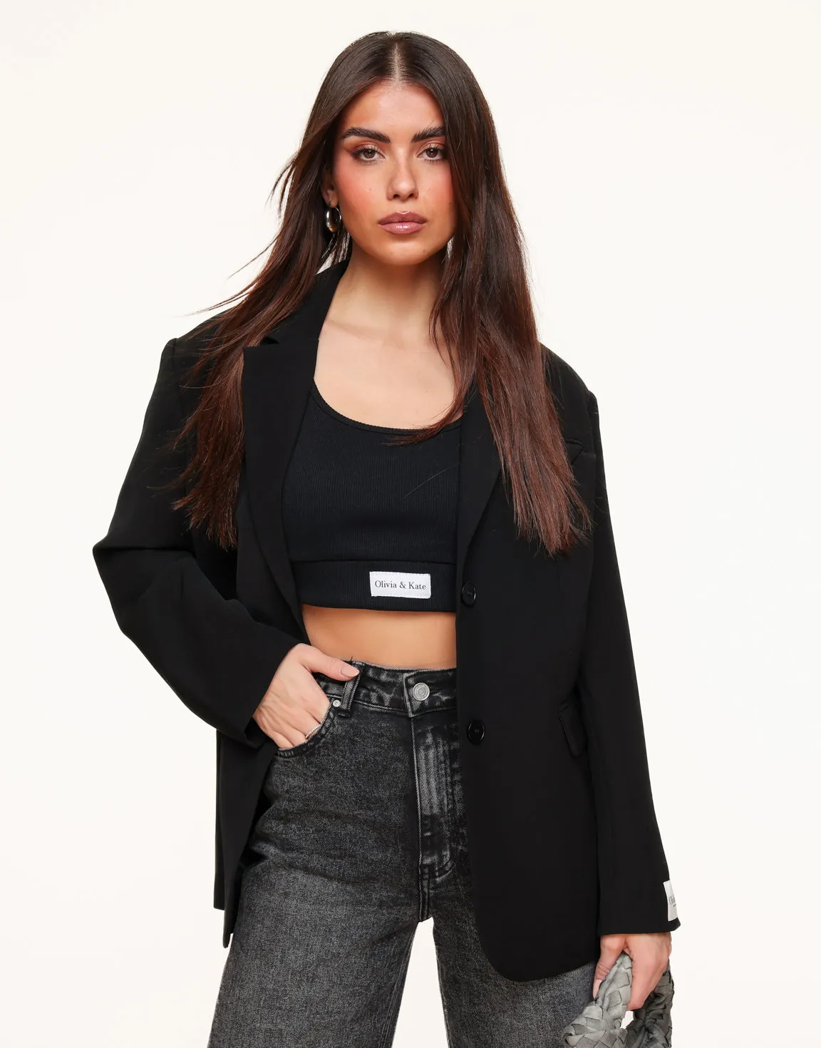 Zwarte STUDIO Basic Oversized - Blazer